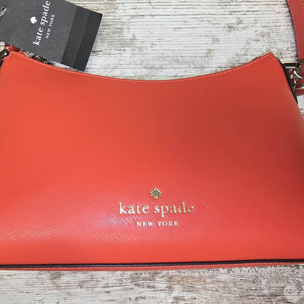 Kate Spade Sm Shoulder Purse Orangish Red  NWT - Picture 3 of 6